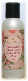 Aloe vare and rosehip hand lotion. A paraben free natural skin care product