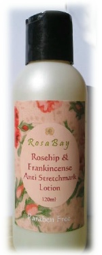 rosehip and frankicense scar and stretch mark lotion. A paraben free natural skin care product